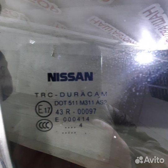 Стекло двери заднее правое Nissan Almera G15 седан