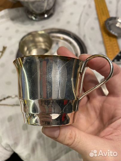 Соусник, креманка, поднос серебрение винтаж Швеция