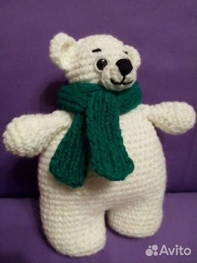 Медвежонок вязаный игрушка мягкая