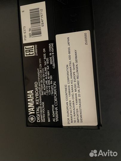 Синтезатор yamaha psr e373