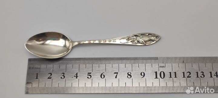 Ложка кофейная 925 проба серебро Гонолулу сер. XX