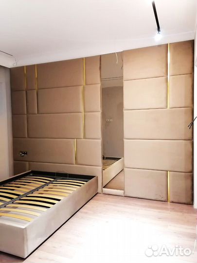 Стеновая панель кровать мягкая