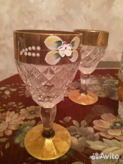 Графин с рюмками богемия