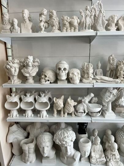 Гипсовая фигурки статуэтки кашпо