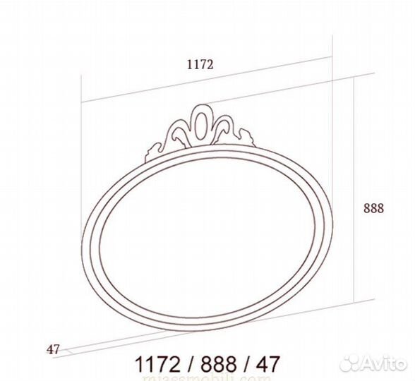 Зеркало рама массив дерева Миассмебель Флориана