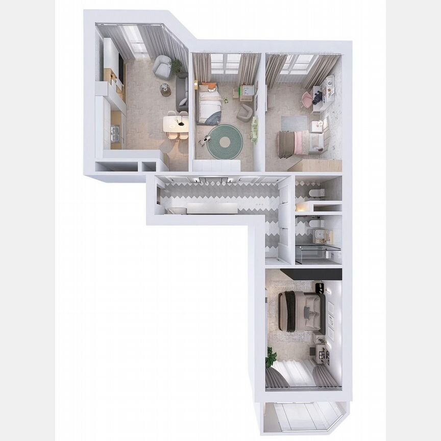 3-к. квартира, 91,5 м², 1/5 эт.