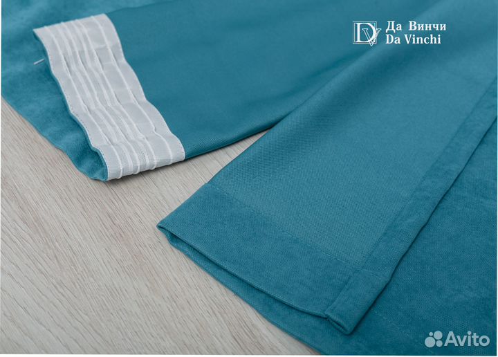 Готовые шторы из велюр-канваса Да Винчи