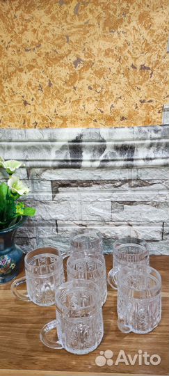 Хрустальные кружки СССР бу 6 шт