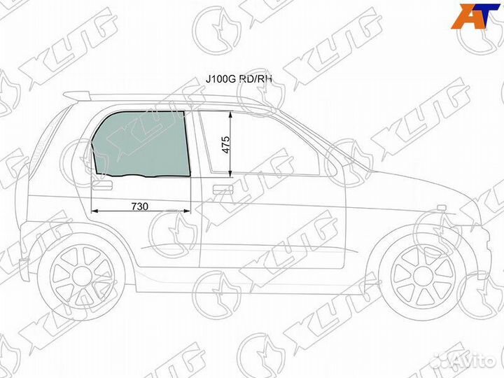 Стекло двери задней правой Toyota Cami