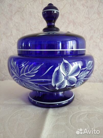 Конфетница стекло чешское