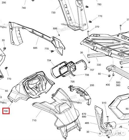 705006321 Корпус Панели Приборов Для BRP Can Am Outlander 705004146