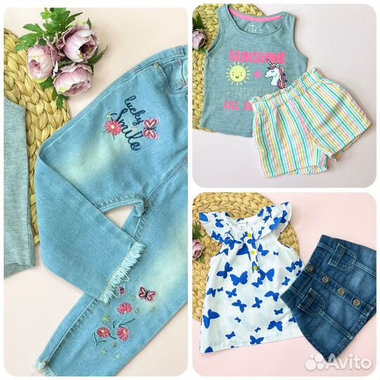 Пакет летней фирменной одежды для девочки 80-86 см