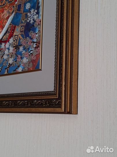 Картина вышитая бисером Зима из серии времена года