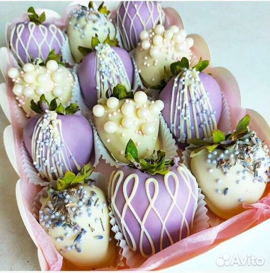 Клубника в шоколаде, бокс Лаванда