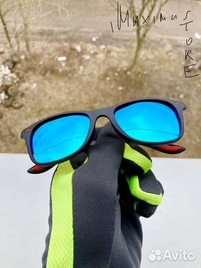 Поляризационные солнцезащитные очки чёрно-синие