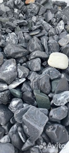 Галтованный камень, галька, крошка, щебень цветной