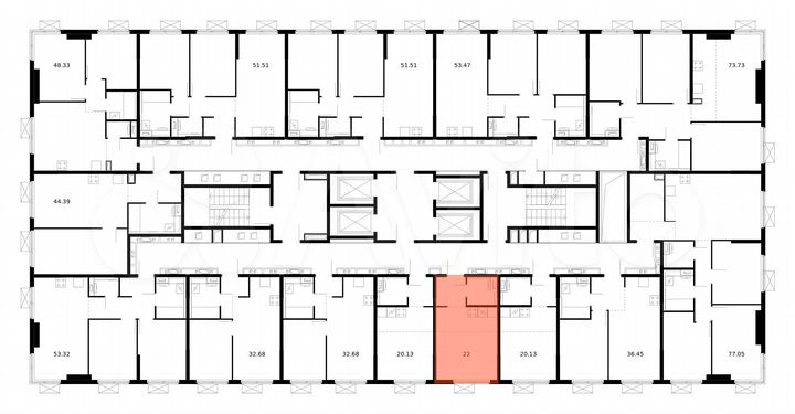 Квартира-студия, 22 м², 25/33 эт.