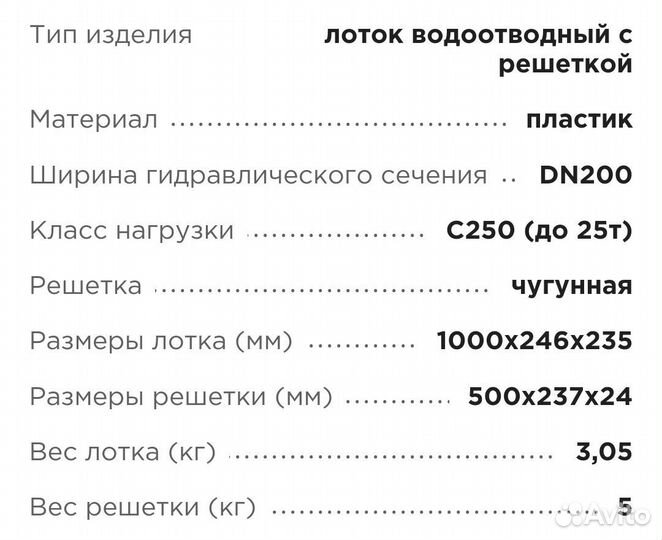 Лоток дренажный с чугунной решёткой