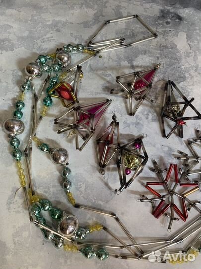 Елочные игрушки СССР стеклярус