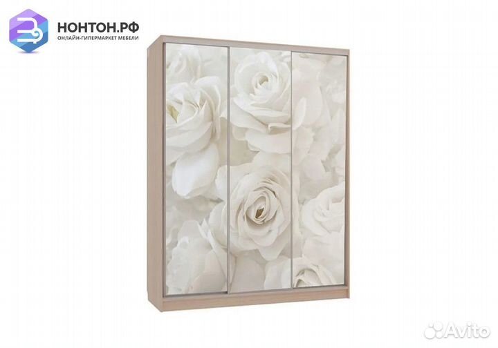 Шкаф-купе Бассо 7-600 розы дуб млечный