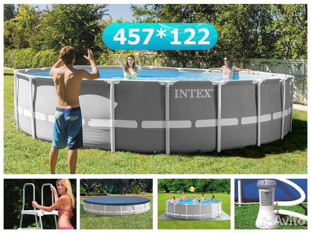 Каркасный бассейн 457 122 intex 26726 купить в Москве | Хобби и отдых ...