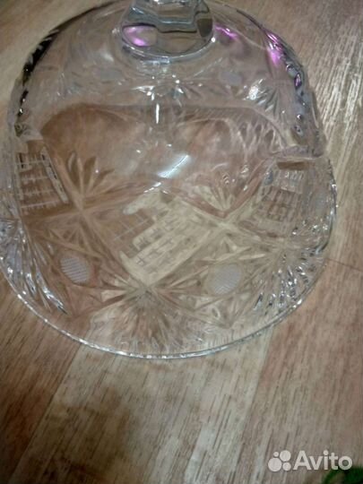 Хрустальная конфетница на ножке СССР
