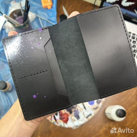 Обложка на паспорт, ручная роспись