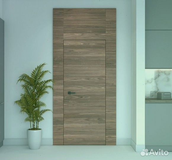 Дверь скрытая межкомнатная кромка хром 2100х600