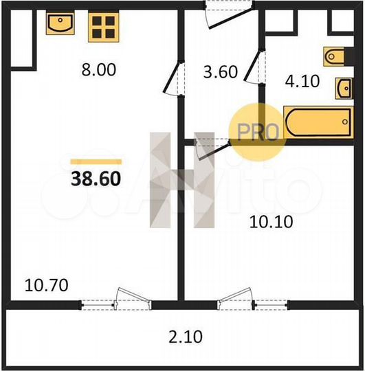 1-к. квартира, 38,6 м², 11/17 эт.