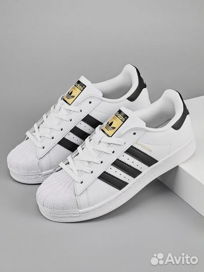 Кроссовки Adidas Originals Superstar белые, натура