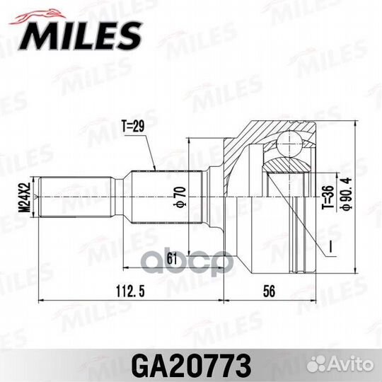 ШРУС jeep grand cherokee III 04-10 нар. GA20773