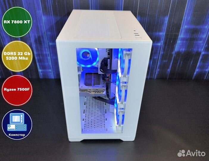 Сборка мощного пк AMD7500F-RX7800XT-32DDR5-WSY-A620