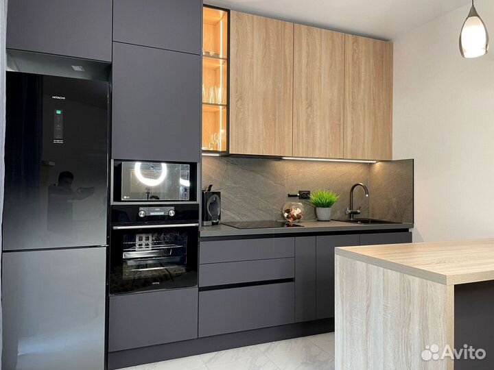 Прямая кухня мдф фасады