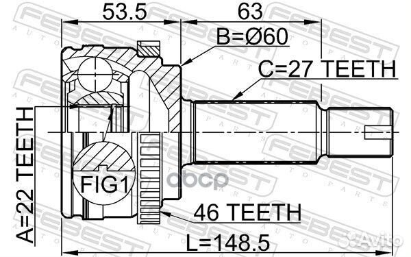 ШРУС наружный к-кт 22x60x27 Hyundai I30 07-12