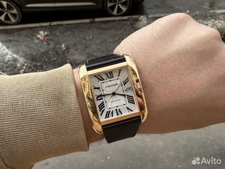 Золотые Cartier Tank Anglaise XL Rose Gold Automat