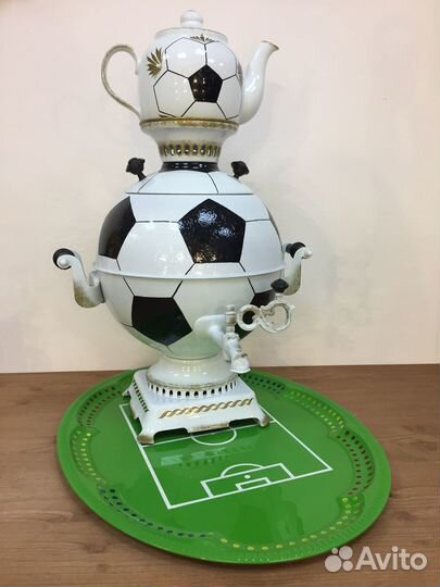 Самовар+чайник+поднос футбол(набор)