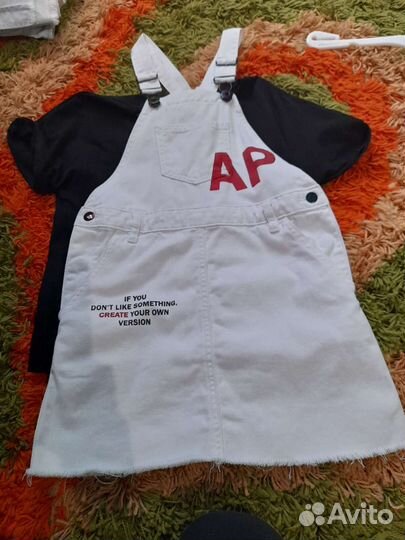 Gulliver для девочки 128, сарафан+футболка