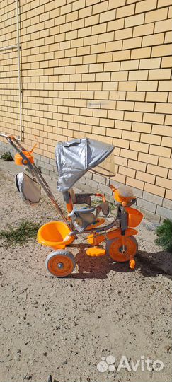 Велосипед трёхколёсный с ручкой детский