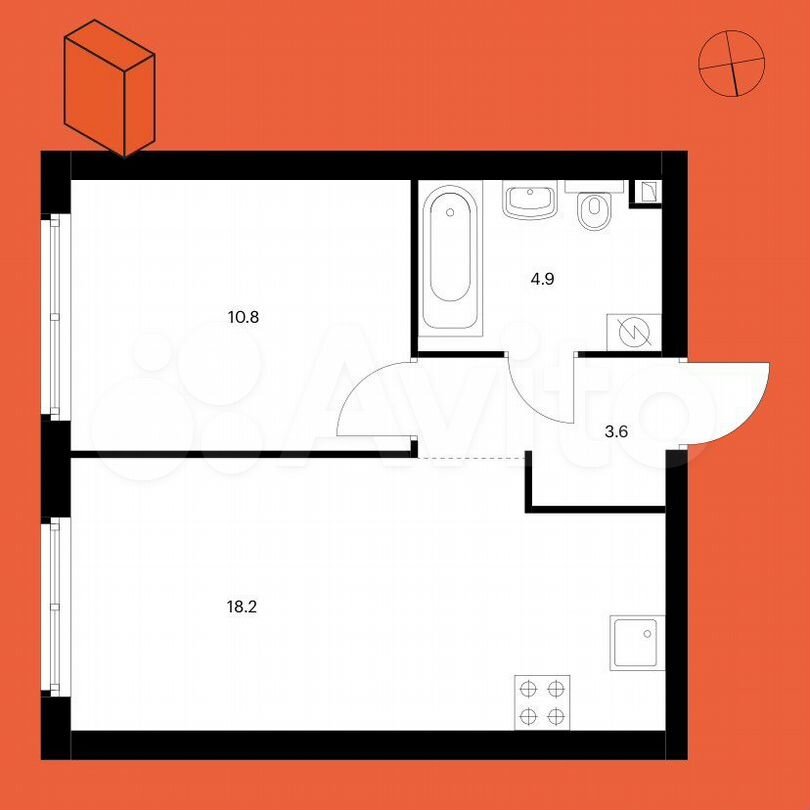 1-к. квартира, 38 м², 8/27 эт.