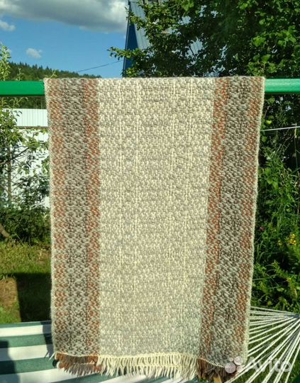 Дорожка домотканая (половик) шерстяная коричн