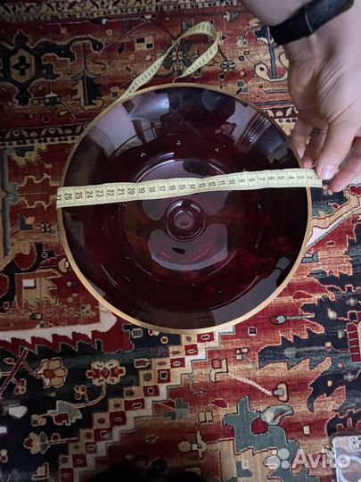 Ваза для фруктов на ножке богемия