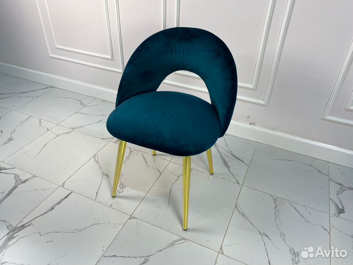 Стул Комо, сине-зеленый бархат