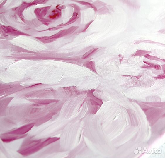 Картина маслом. Абстракция, цветы, пионы. 50х40 см