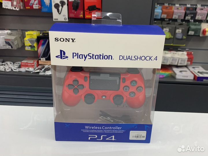 Джойстик PS4 красный wireless controller sony