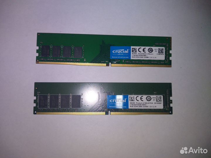 Оперативная память crucial DDR4 2*8GB/ 2666MHz