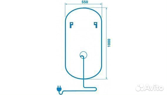 Зеркало Delight с LED подсветкой 550х1000