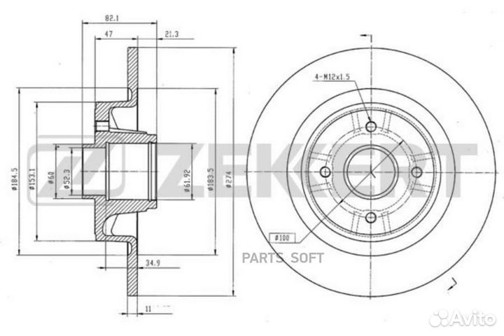 Диск торм. зад. Renault Megane 99- Scenic I II 99