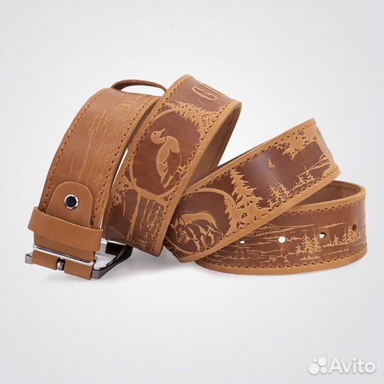 Ремень мужской для охотников из натуральной кожи