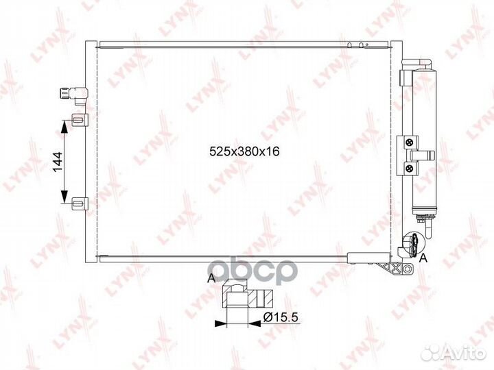 Радиатор кондиционера с осушителем RC0425 lynxauto