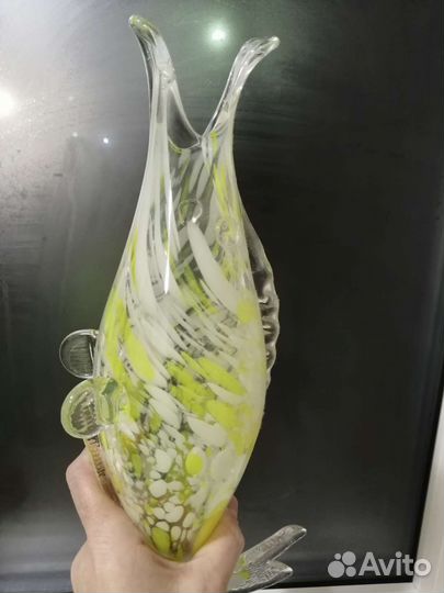 Рыба 35 см графин штоф цветное выдувное стекла